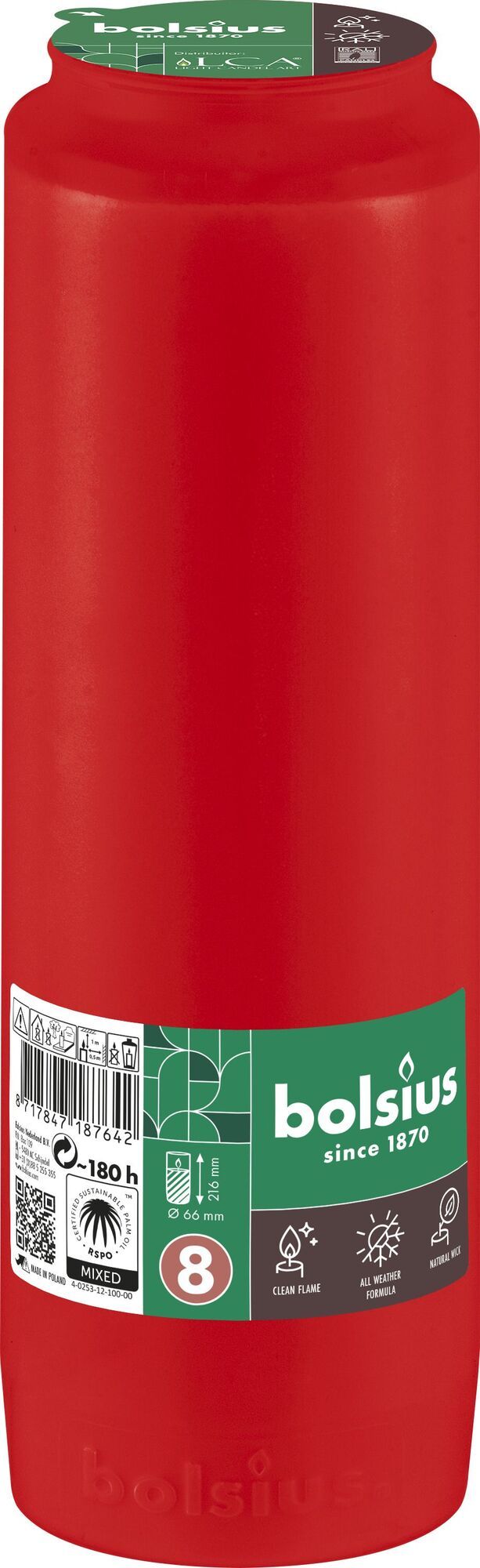Candle cylinder "Memorial Light" - 180 hours burn time